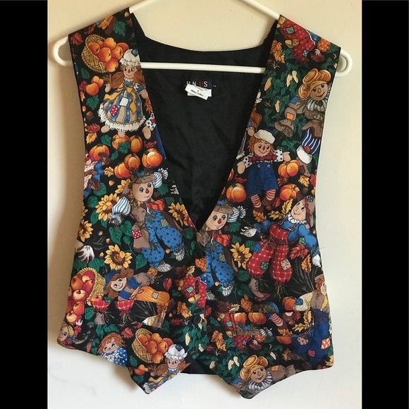Rare Vintage Raggedy Ann &Andy Harvest Fall Vest - Picture 4 of 7